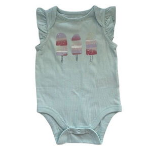 NWT Baby Gap Baby 100% Organic Cotton Blue Popsicle Body Suit Size 3-6 months
